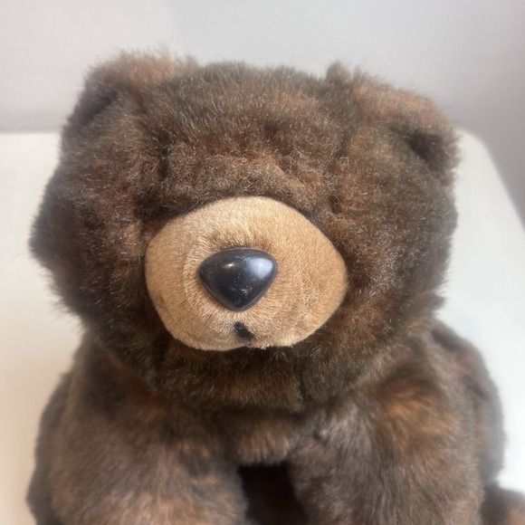 MJC International Teddy Bear Plush 18" Floppy Lays Flat Brown Sewn Paws Vtg 1988 - Picture 2 of 7